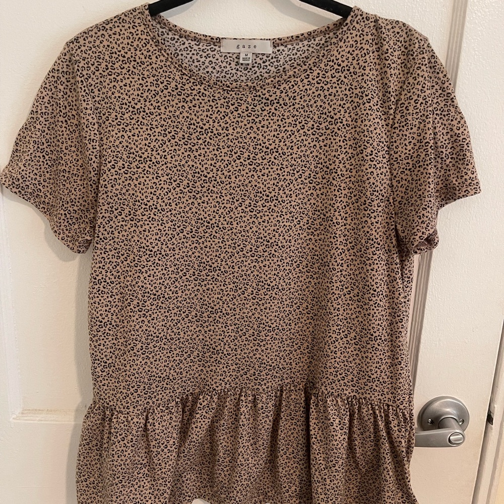 Cato Women's Leopard Print Top - Pink/Brown